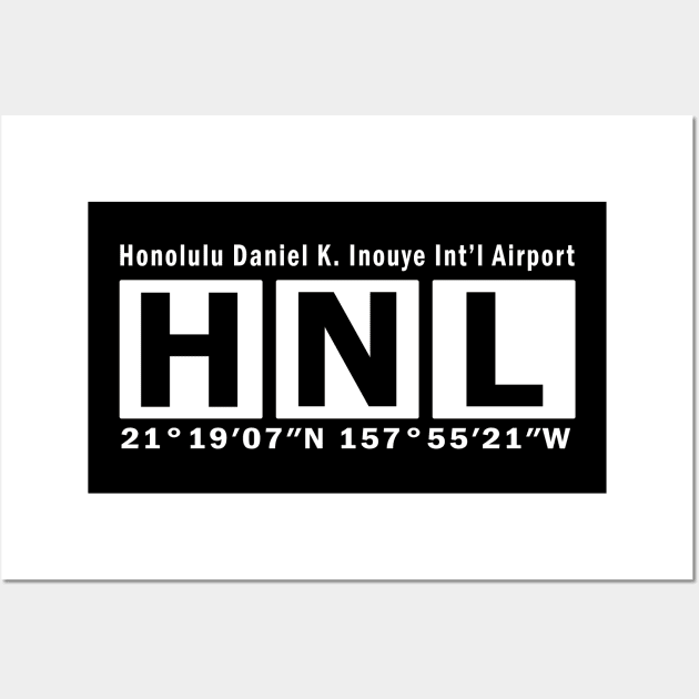 HNL Airport, Honolulu Daniel K. Inouye International Airport Wall Art by Fly Buy Wear